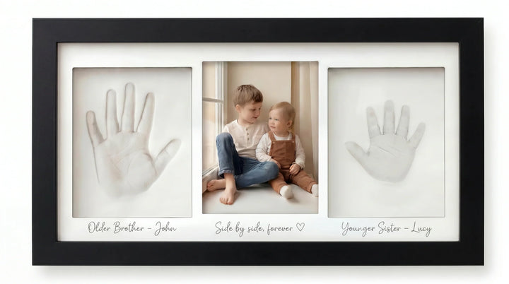 Two Babies Handprint Frame with Photo Keepsake