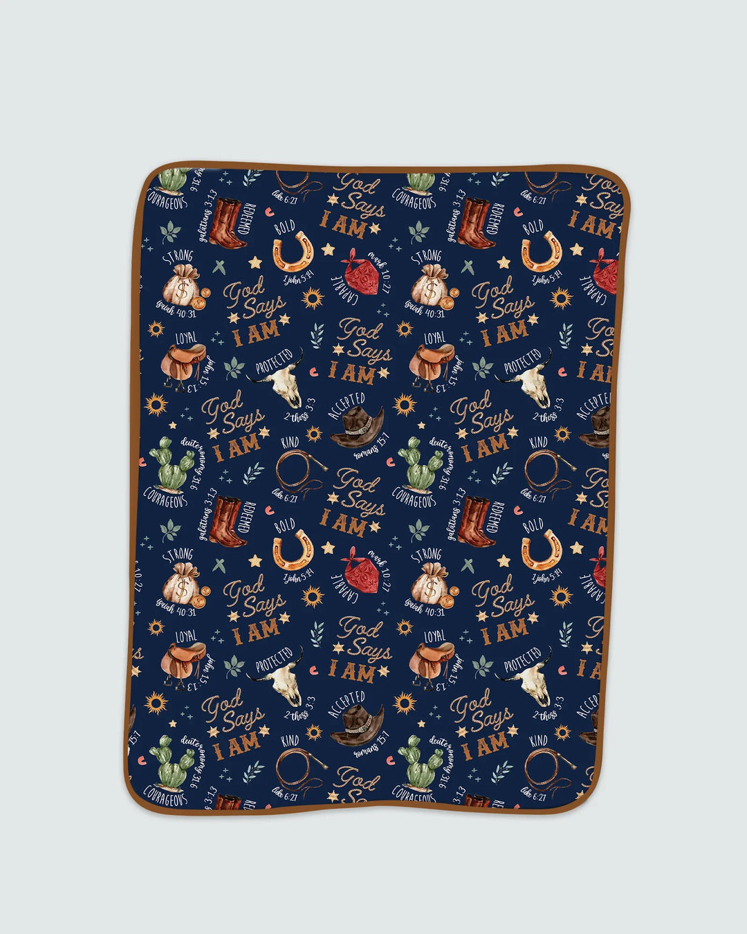 God Says I Am Western Faith Bamboo Blanket