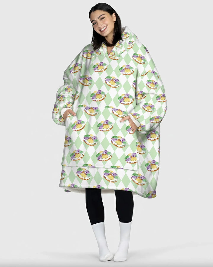 Mardi Gras Donut Tragbarer Bambus-Decken-Hoodie
