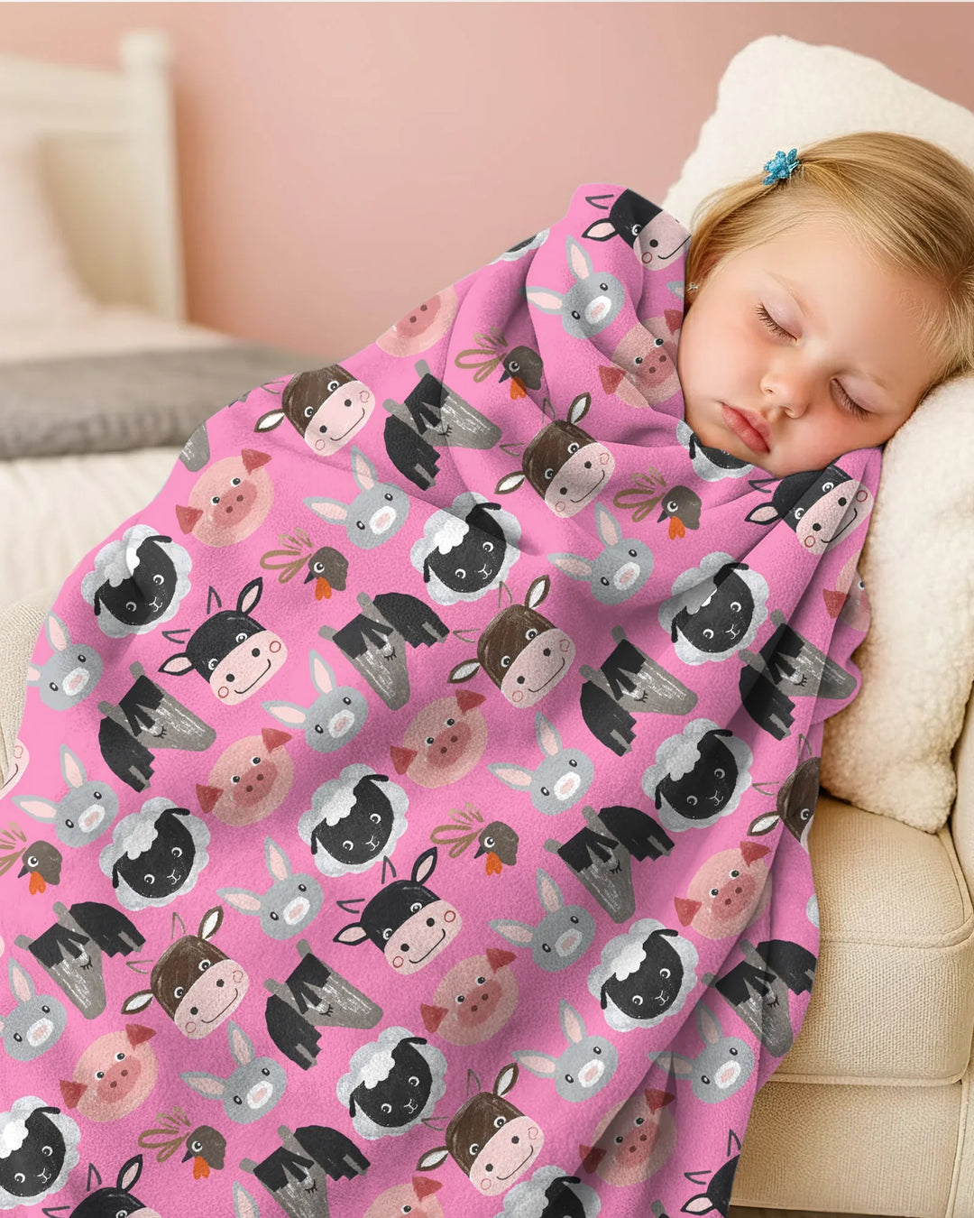 Farm Friends Family Matching Bamboo Blanket