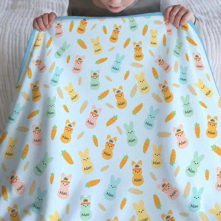 Custom Name Easter Bunny Bamboo Blanket