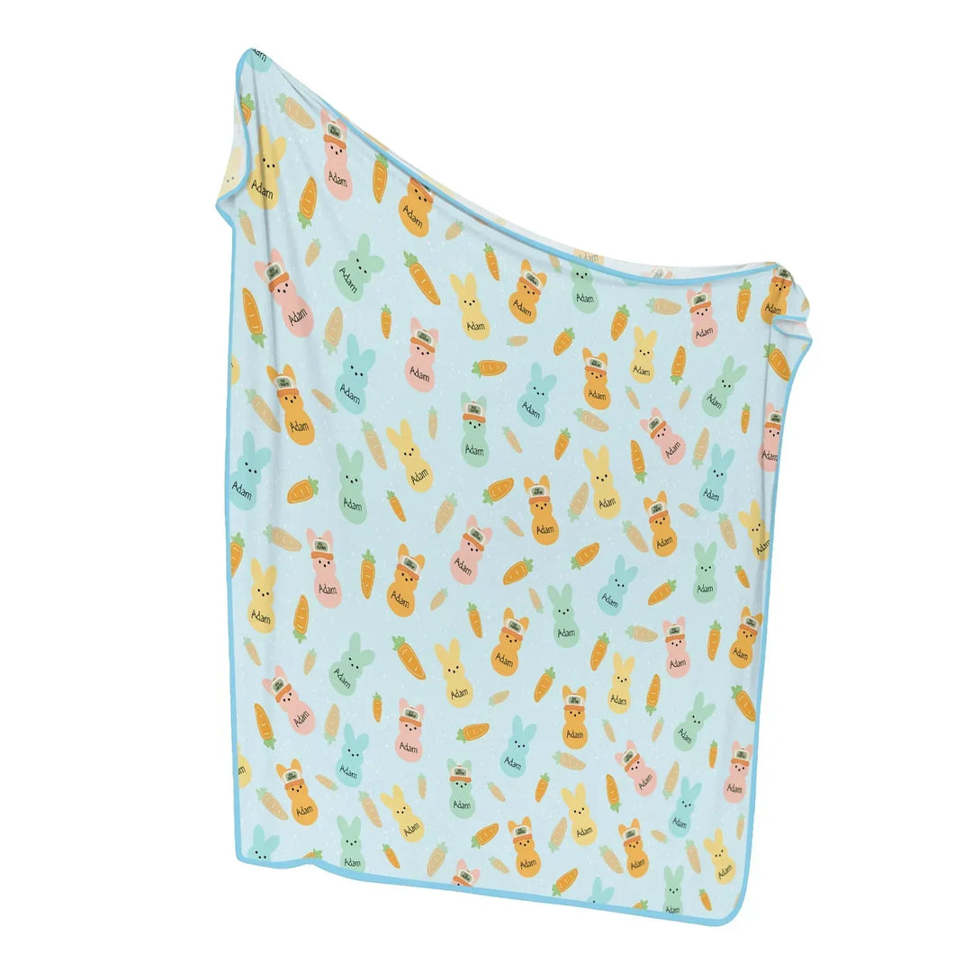 Custom Name Easter Bunny Bamboo Blanket