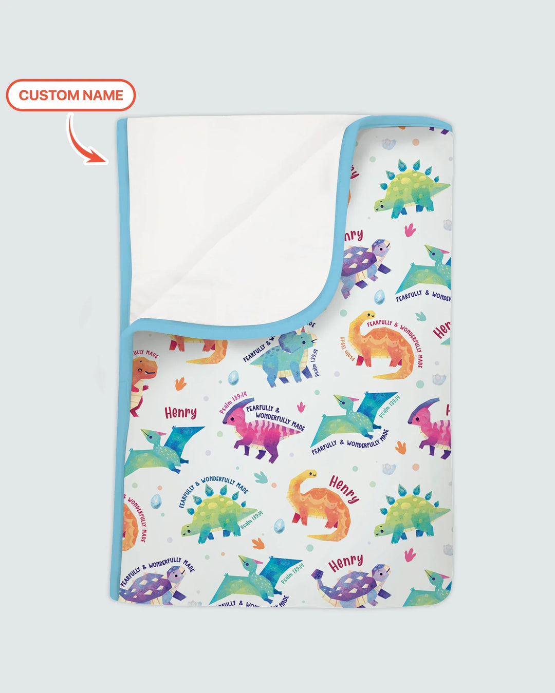 Fearfully & Wonderfully Made Custom Name Boy Bamboo Blanket