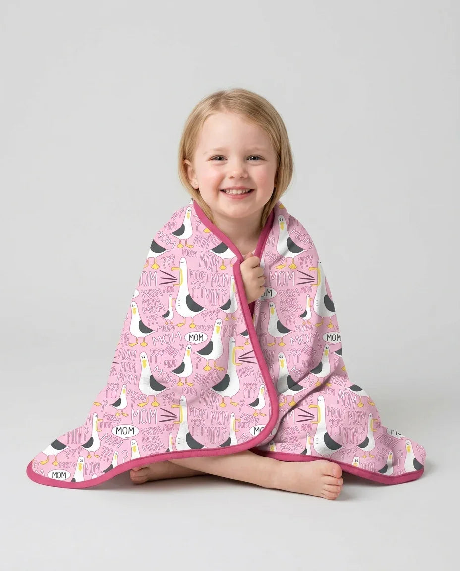 Funny Seagull MOM Bamboo Blanket