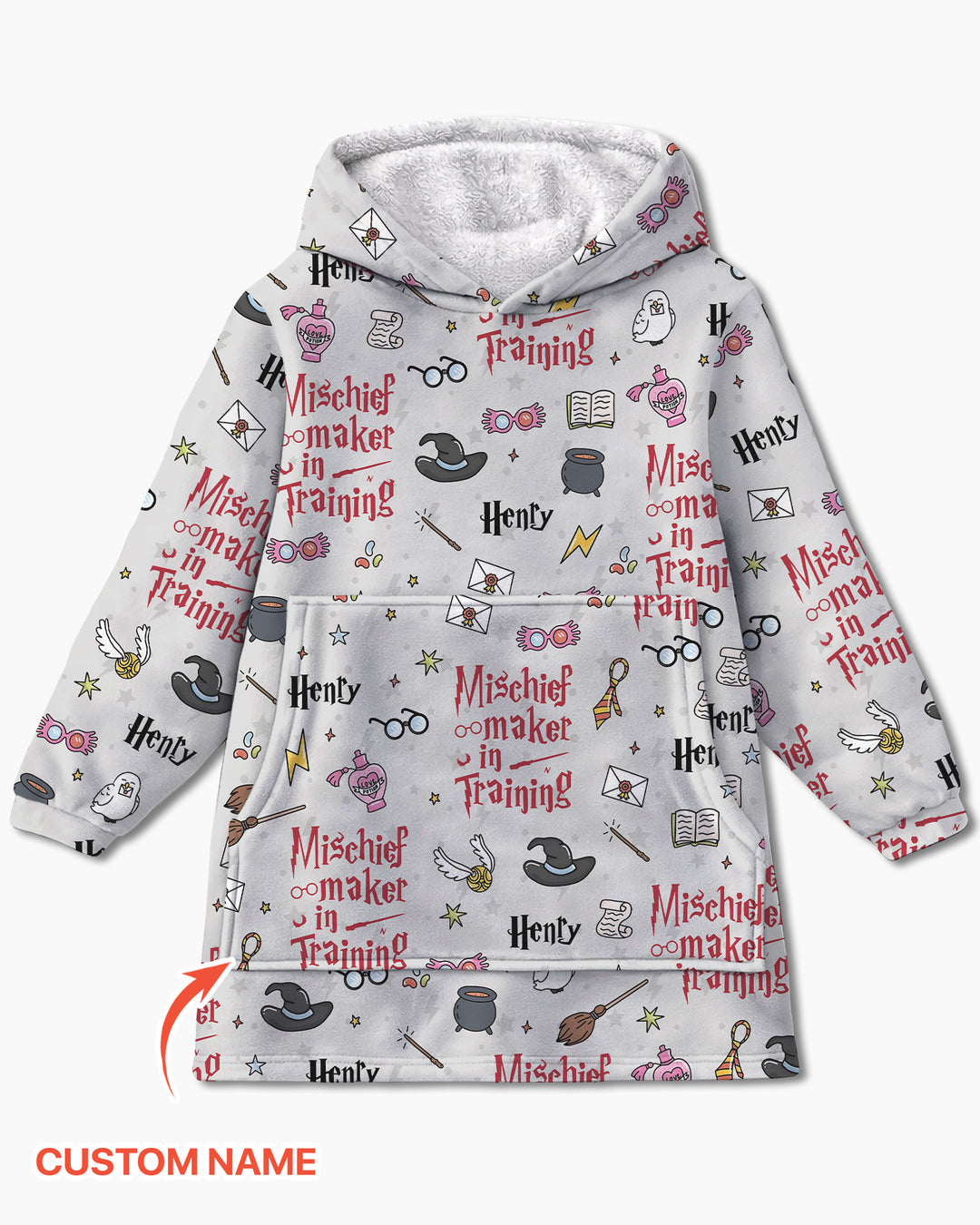 Custom Name Mischief Maker In Training Bamboo Blanket Hoodie