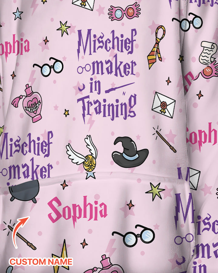 Custom Name Mischief Maker In Training Bamboo Blanket Hoodie