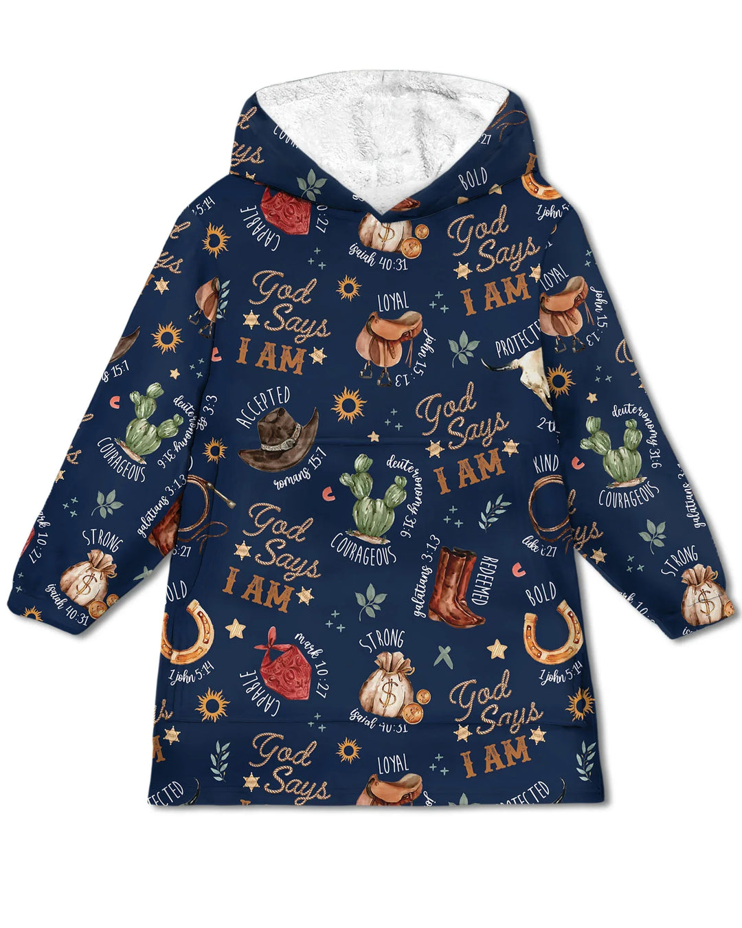 Gott Sagt Ich Bin Westliche Glaubens-tragbare Bambus-Deckenkapuzenjacke