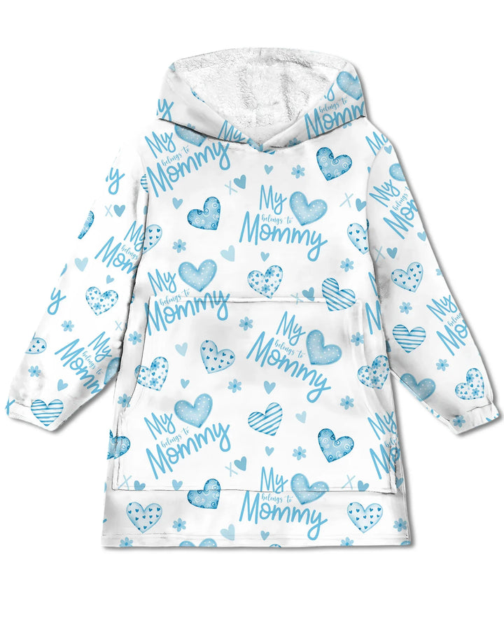 Mein Herz gehört Mama tragbarer Bambus-Decken-Hoodie