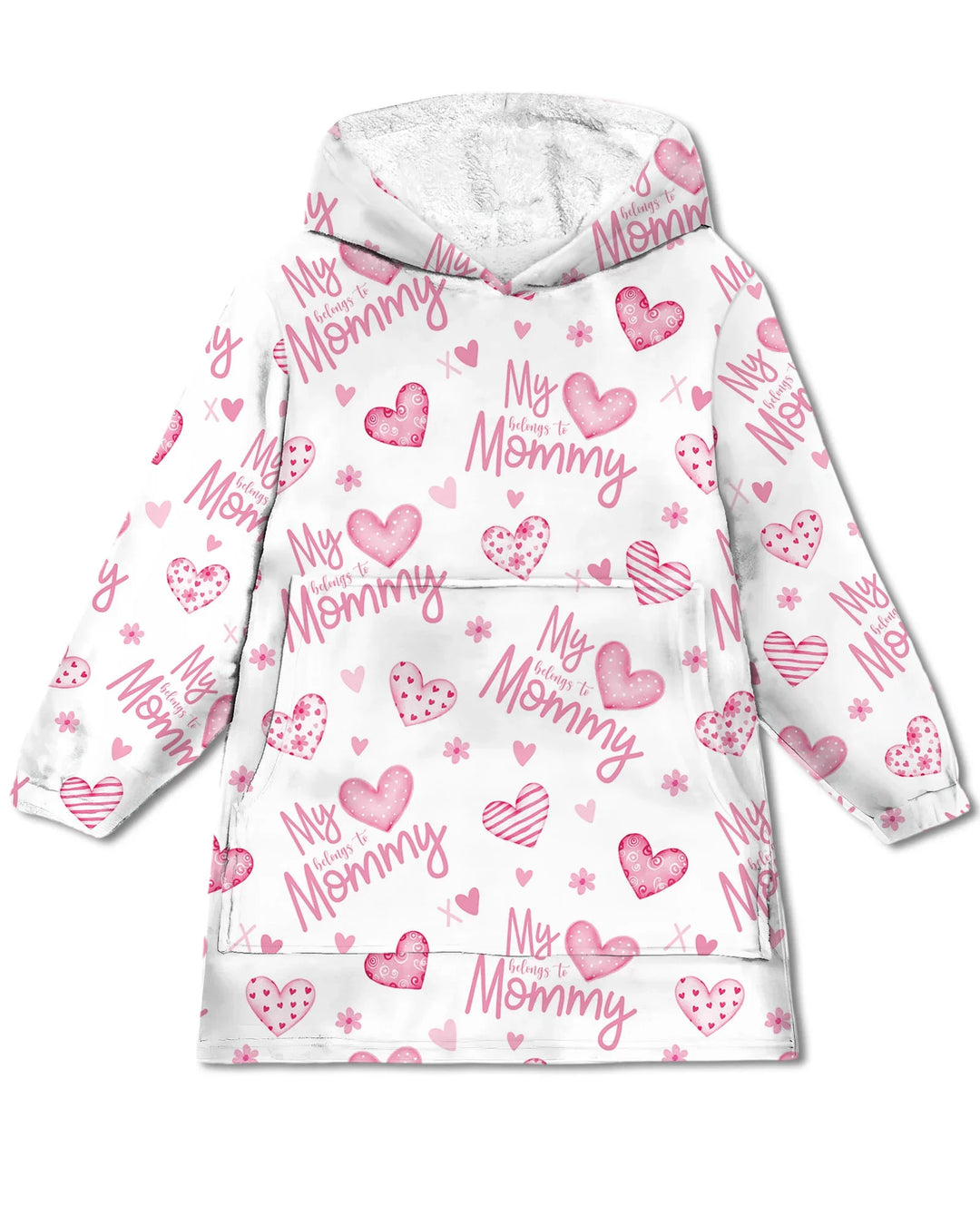 Mein Herz gehört Mama tragbarer Bambus-Decken-Hoodie