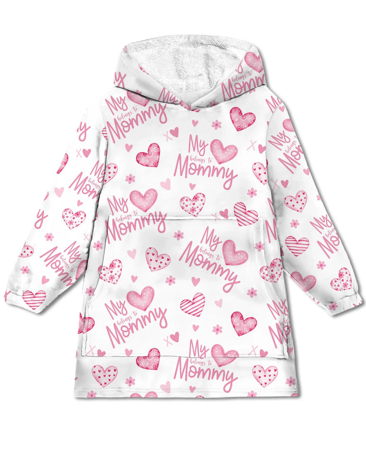 Mein Herz gehört Mama tragbarer Bambus-Decken-Hoodie