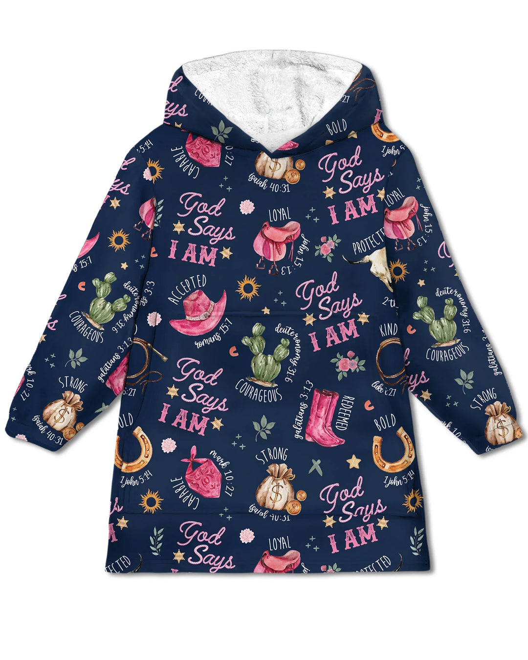 Gott Sagt Ich Bin Westliche Glaubens-tragbare Bambus-Deckenkapuzenjacke