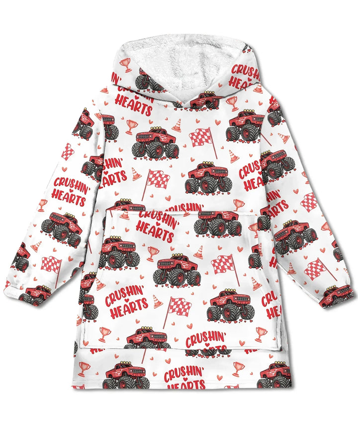 Crushin Hearts Wearable Bamboo Blanket Hoodie