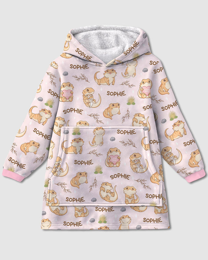 Benutzerdefinierter Name Clueless Beardie Tragbarer Bambus-Decken-Hoodie