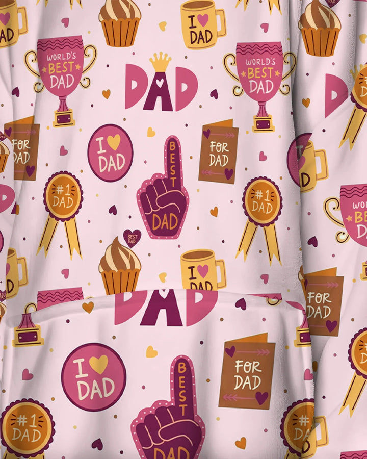 Bambus-Deckenhoodie „Bester Papa der Welt“