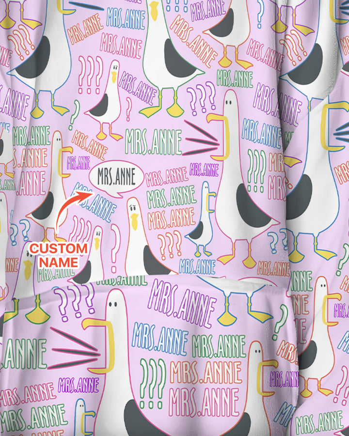 Teacher Teacher Teacher Funny Seagull Bamboo Blanket Hoodie