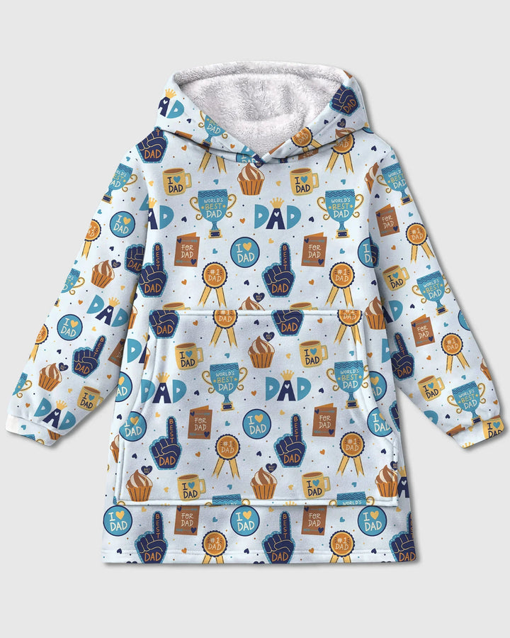 Bambus-Deckenhoodie „Bester Papa der Welt“