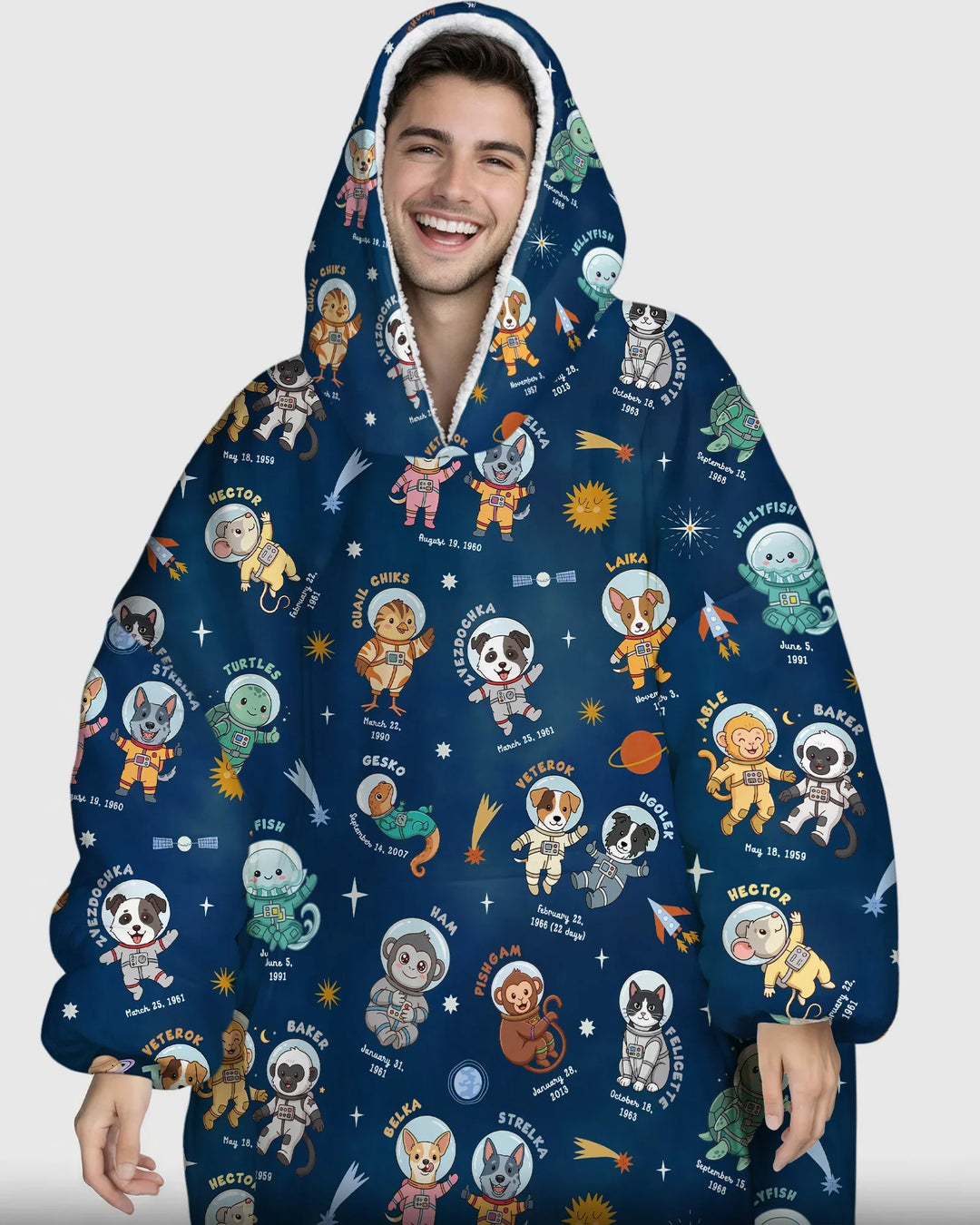 Animal Astronauts Bamboo Blanket Hoodie