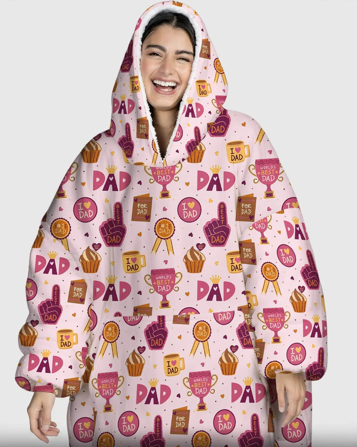 Bambus-Deckenhoodie „Bester Papa der Welt“