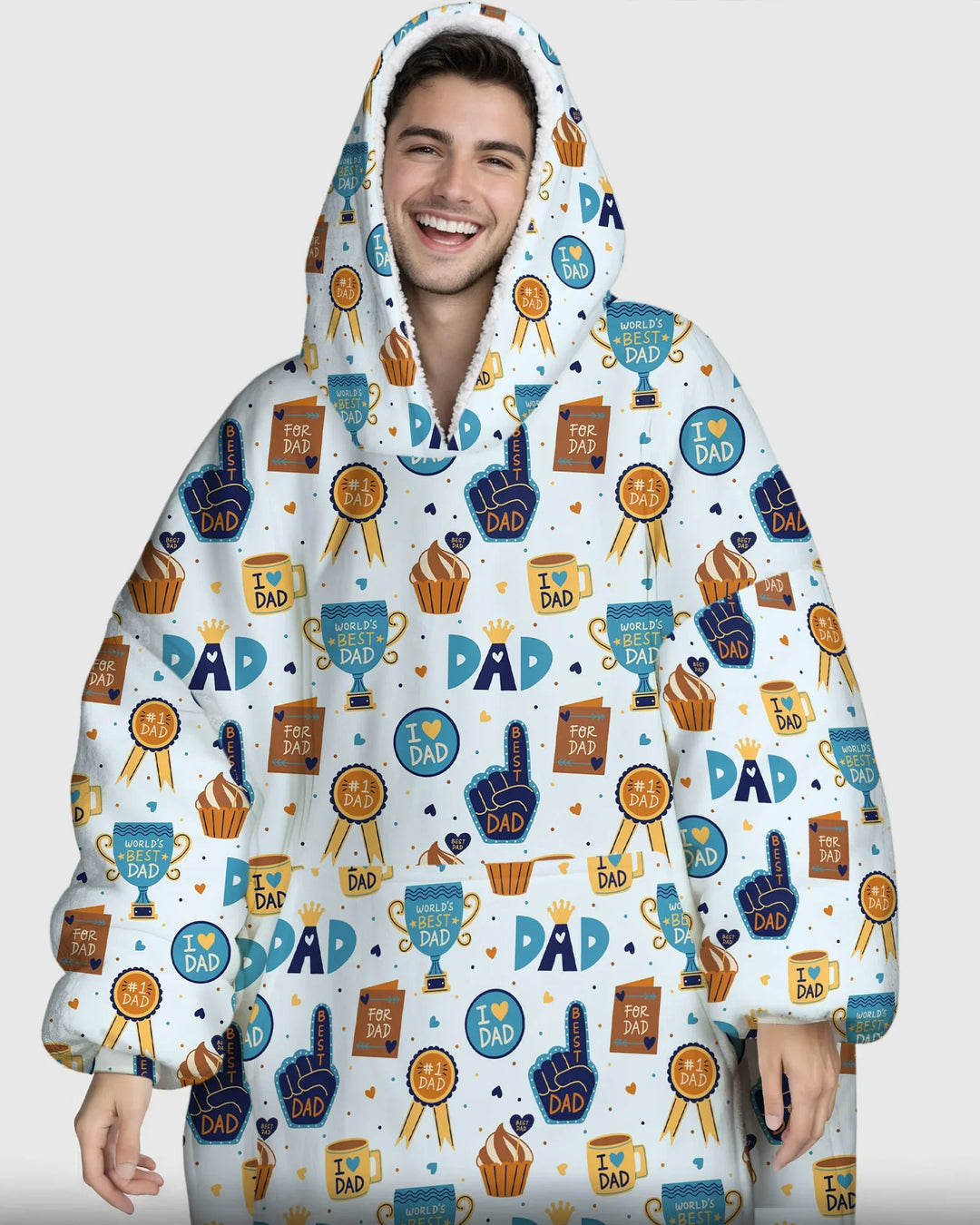 Bambus-Deckenhoodie „Bester Papa der Welt“