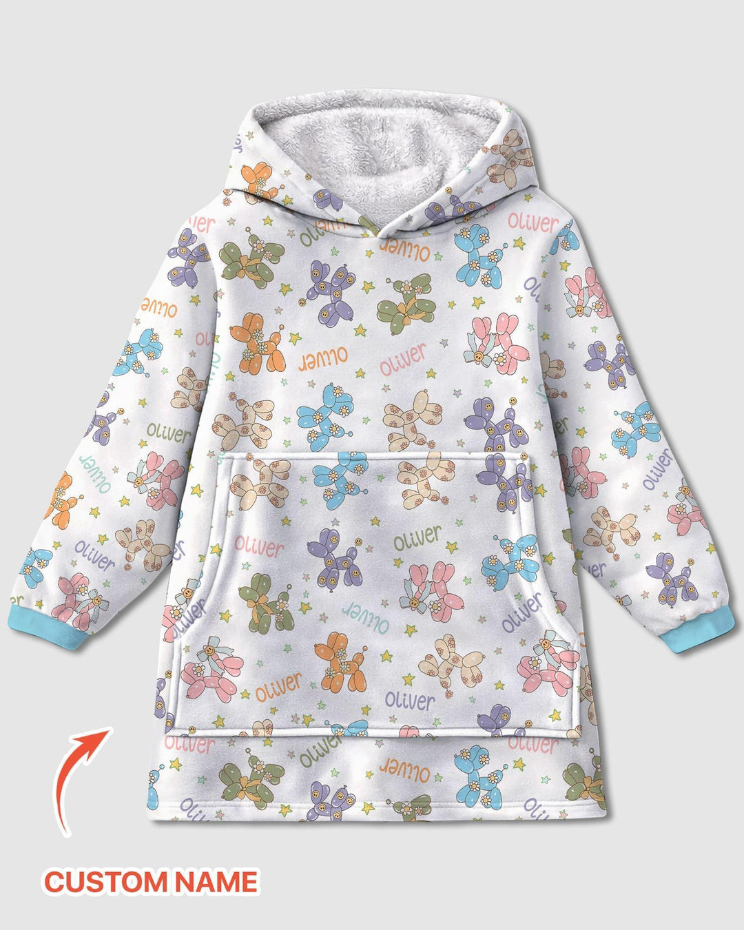 Individueller Name Ballonhund Bambus-Decken-Hoodie