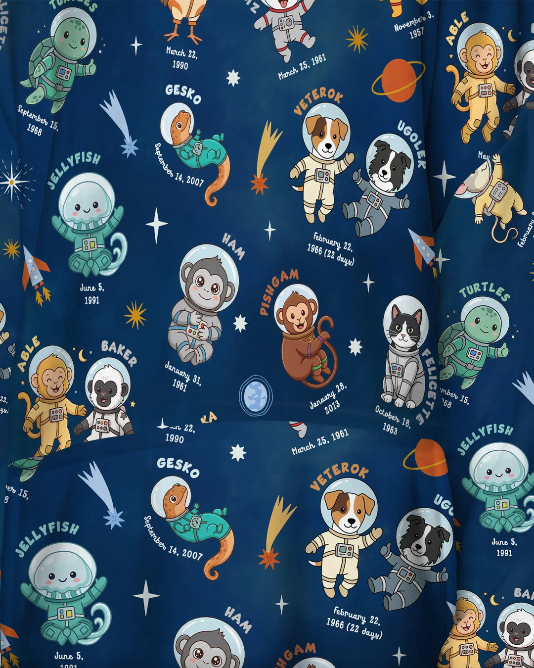 Animal Astronauts Bamboo Blanket Hoodie