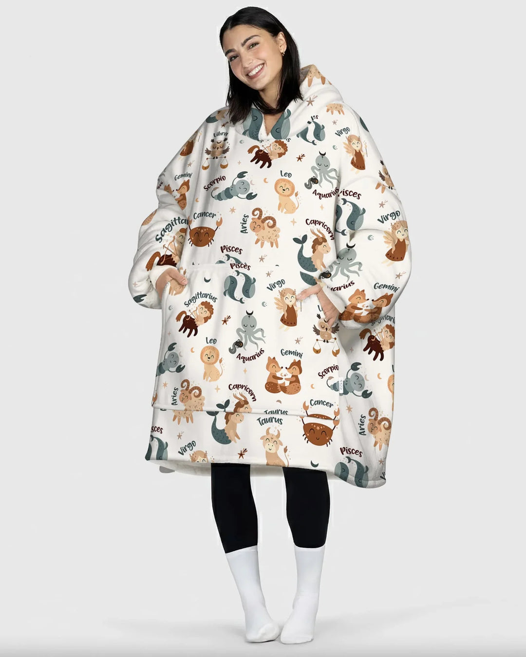 Süße Kinder Horoskop tragbare Bambus-Decken-Hoodie