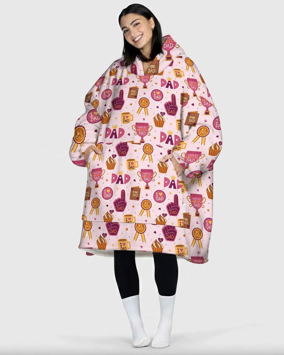 Bambus-Deckenhoodie „Bester Papa der Welt“