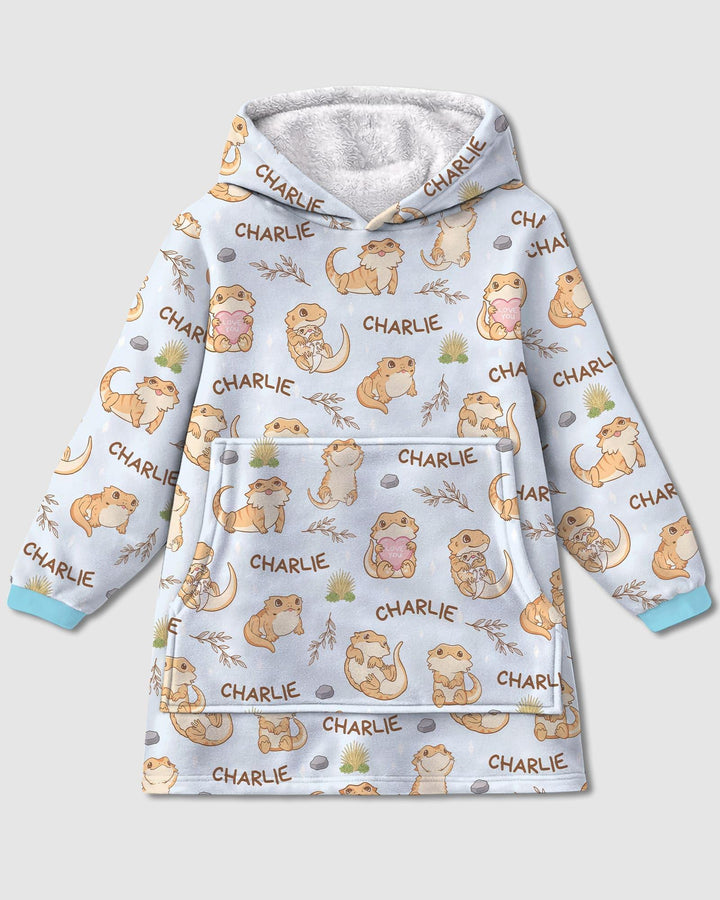 Benutzerdefinierter Name Clueless Beardie Tragbarer Bambus-Decken-Hoodie