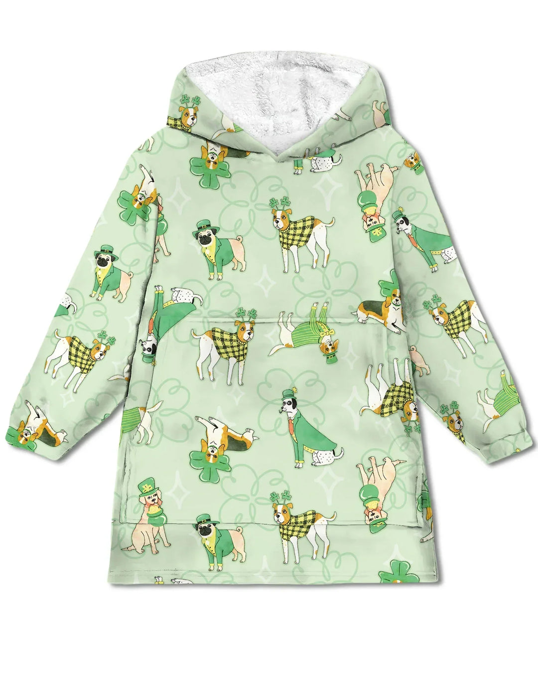 St. Patrick's Day Welpen tragbare Bambus-Decken-Kapuzenjacke