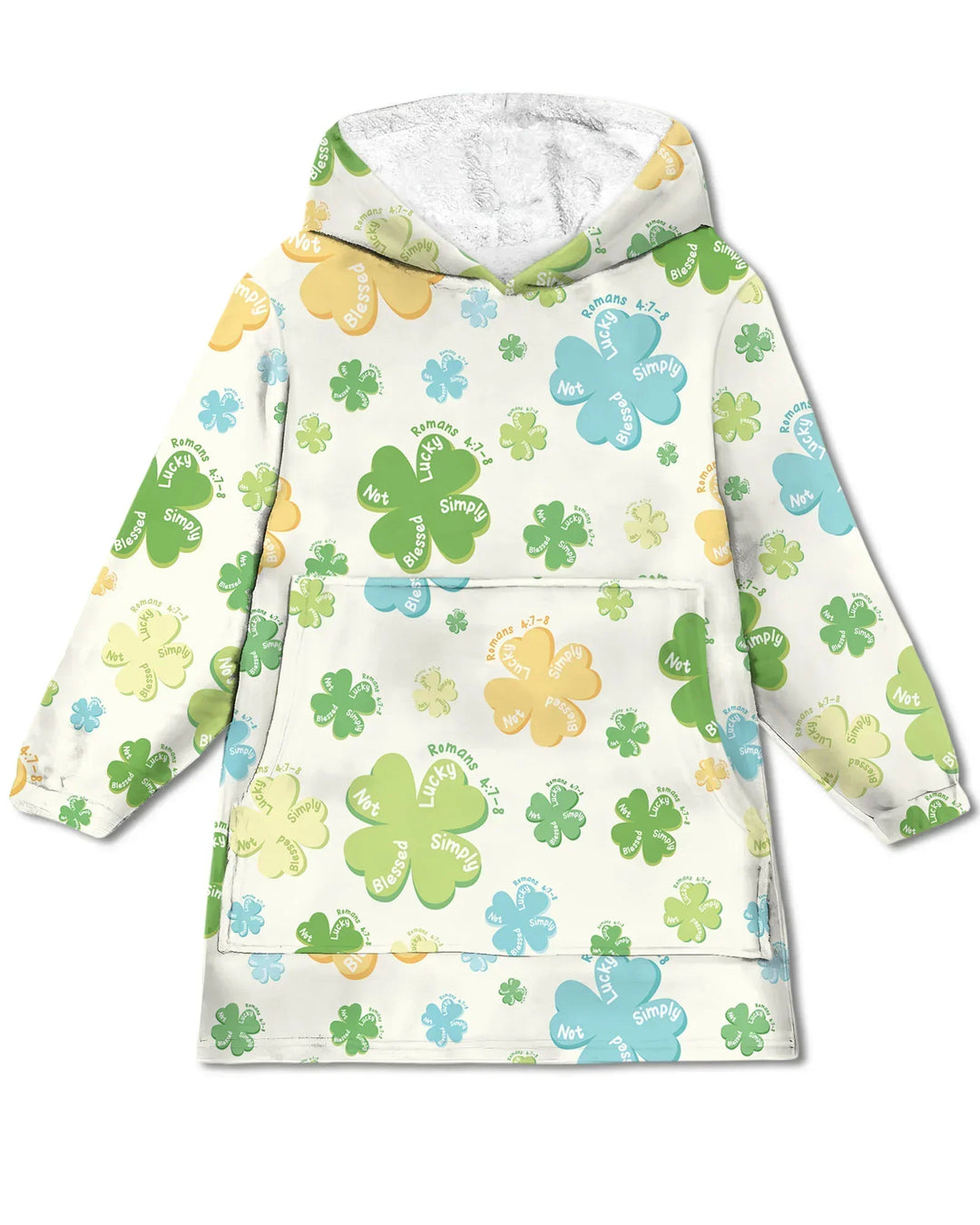 Kleeblatt-Druck St. Patrick's Day Tragbarer Bambus-Deckenhoodie