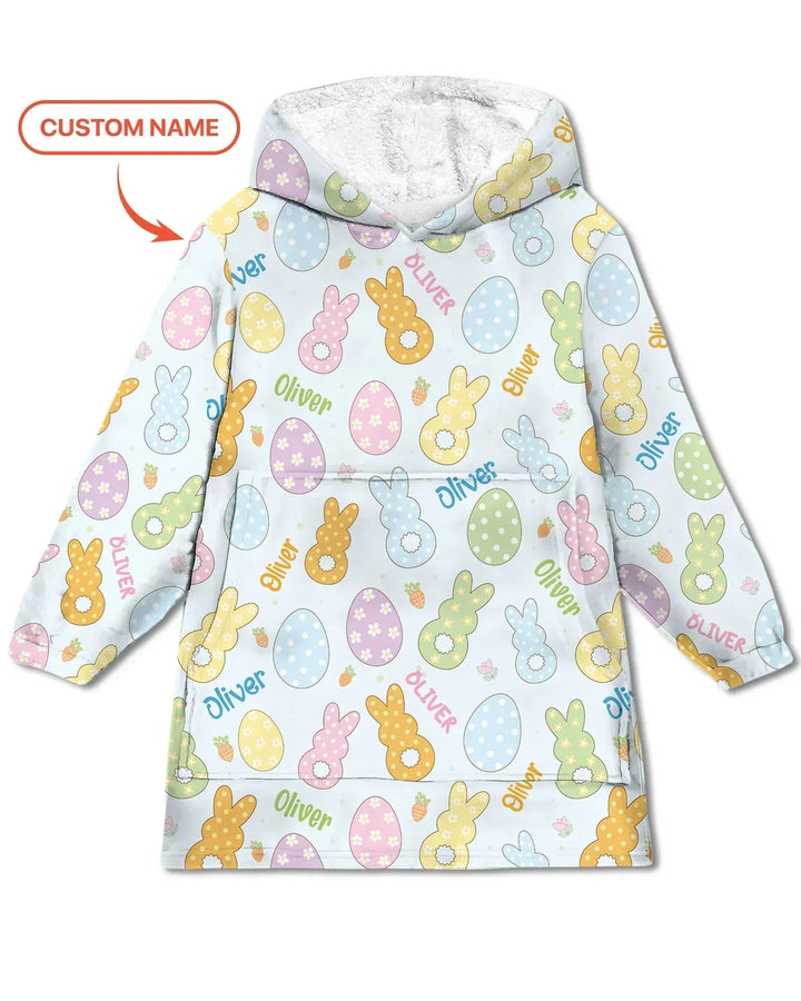 Personalisierbarer Name Frühlings-Pastell-Oster-Bambus-Deckenhoodie