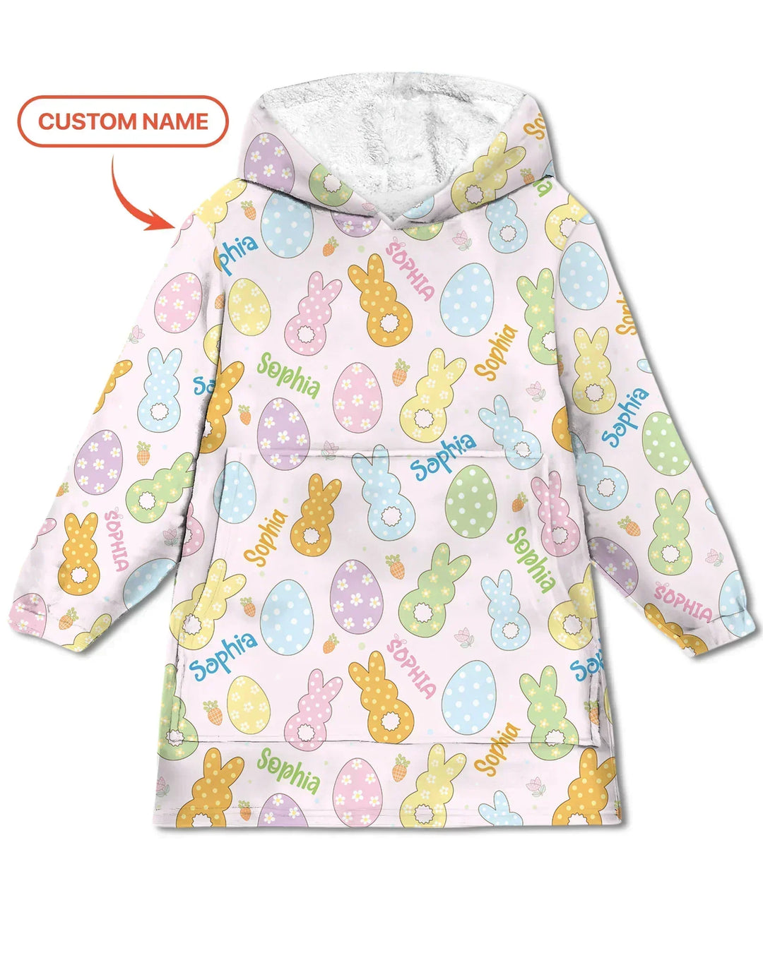 Personalisierbarer Name Frühlings-Pastell-Oster-Bambus-Deckenhoodie