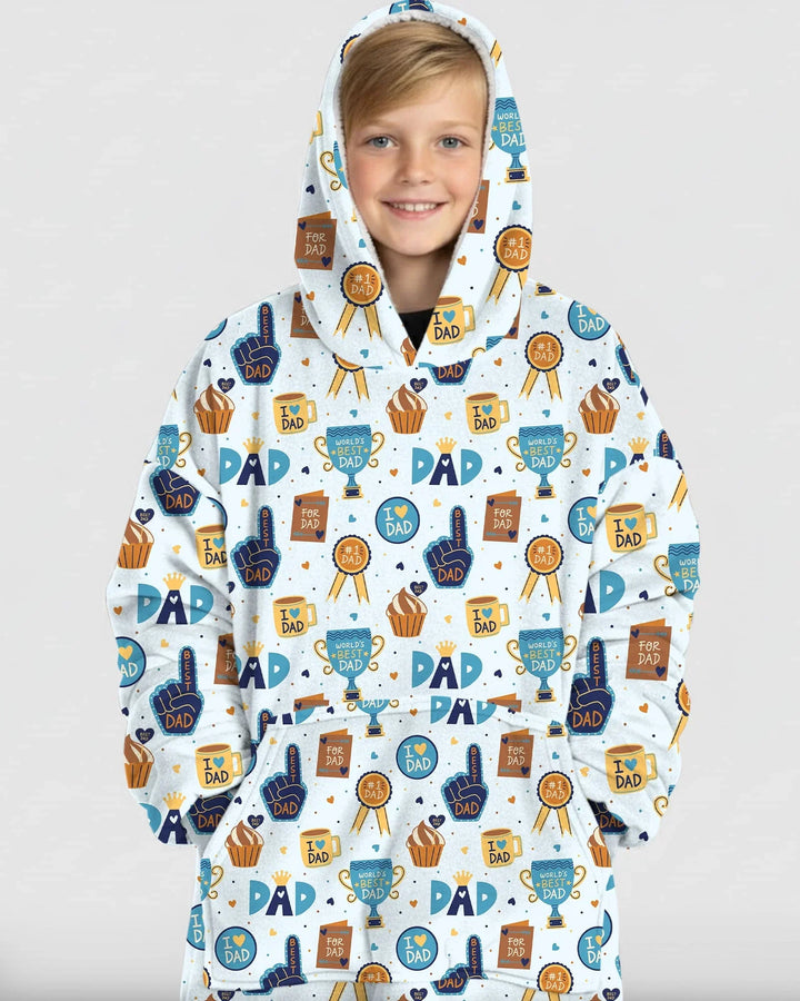 Bambus-Deckenhoodie „Bester Papa der Welt“