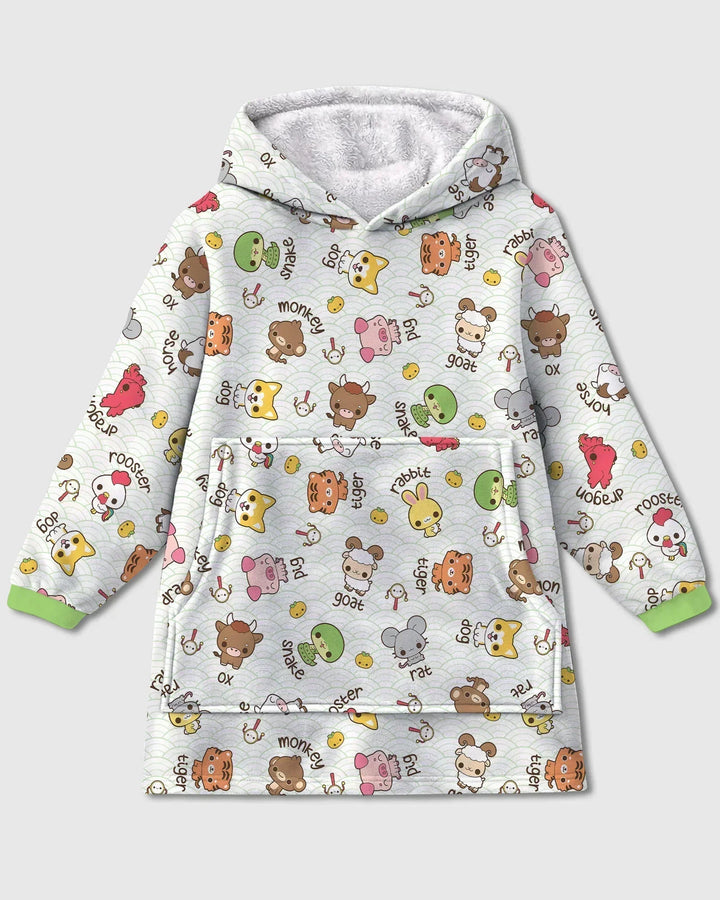 Kawaii Tierkreis tragbare Bambus-Decken-Kapuzenjacke