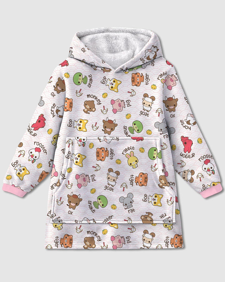 Kawaii Tierkreis tragbare Bambus-Decken-Kapuzenjacke