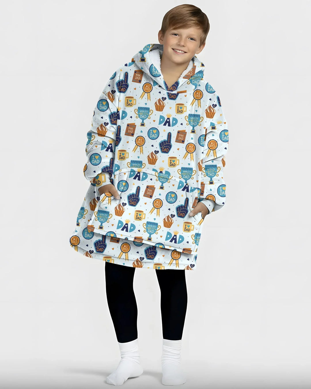 Bambus-Deckenhoodie „Bester Papa der Welt“