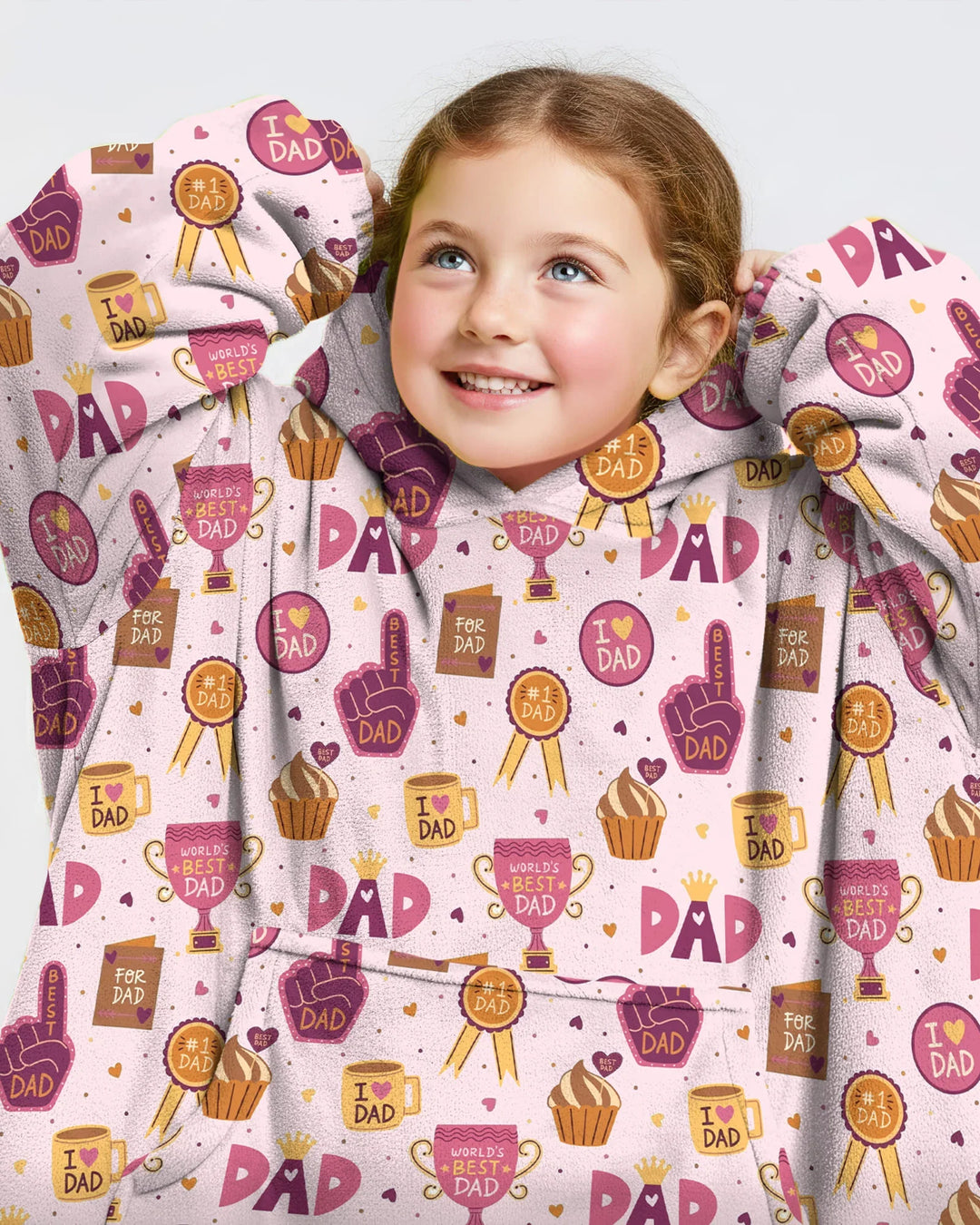 Bambus-Deckenhoodie „Bester Papa der Welt“