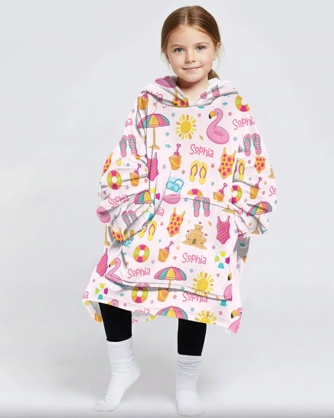 Personalisierte Sommer-Bambus-Decken-Kapuzenjacke „Summer is Fun“