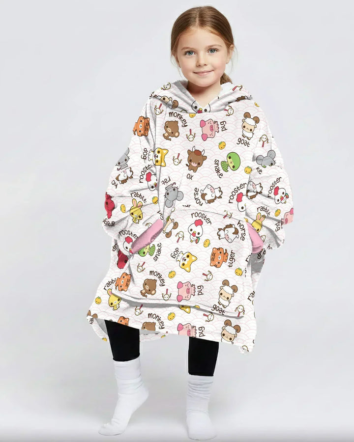 Kawaii Tierkreis tragbare Bambus-Decken-Kapuzenjacke
