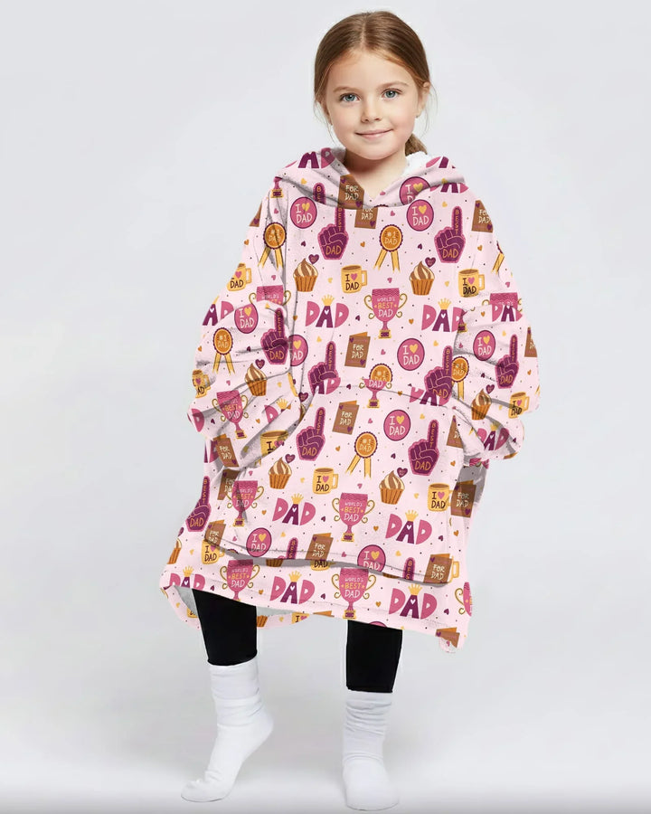 Bambus-Deckenhoodie „Bester Papa der Welt“