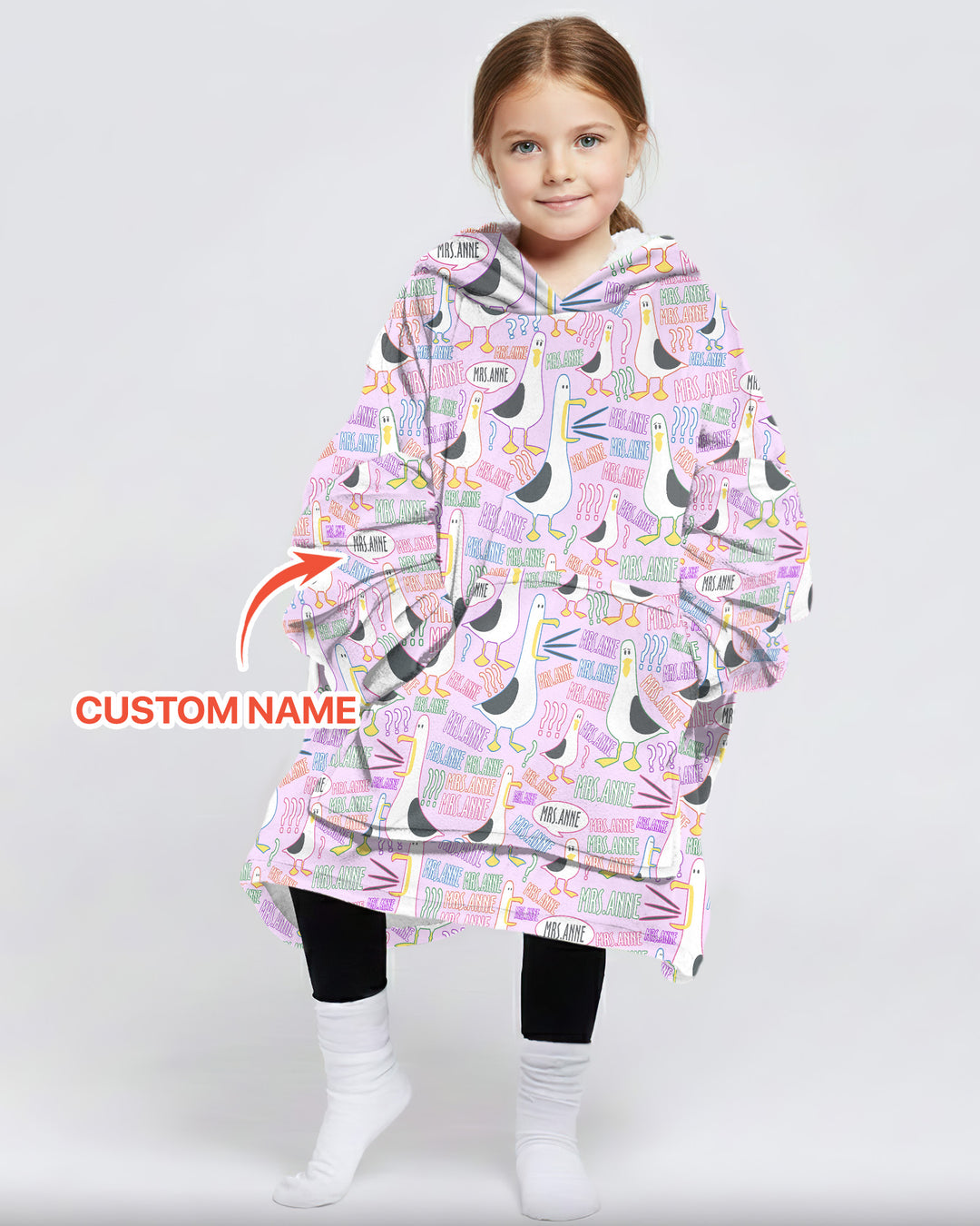 Teacher Teacher Teacher Funny Seagull Bamboo Blanket Hoodie