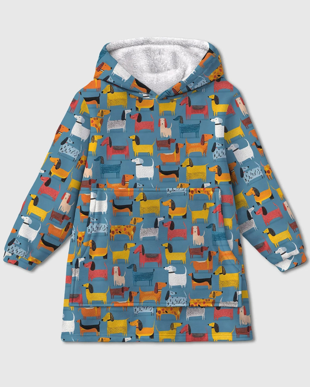 Verspielter Dackel tragbarer Bambus-Deckenhoodie