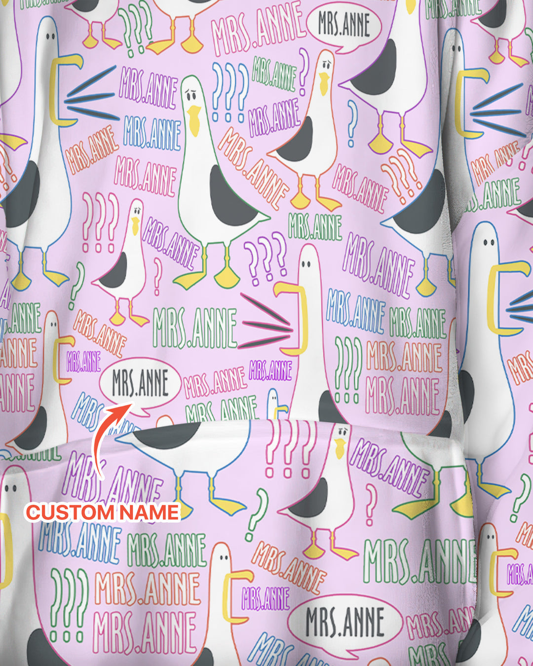 Teacher Teacher Teacher Funny Seagull Bamboo Blanket Hoodie