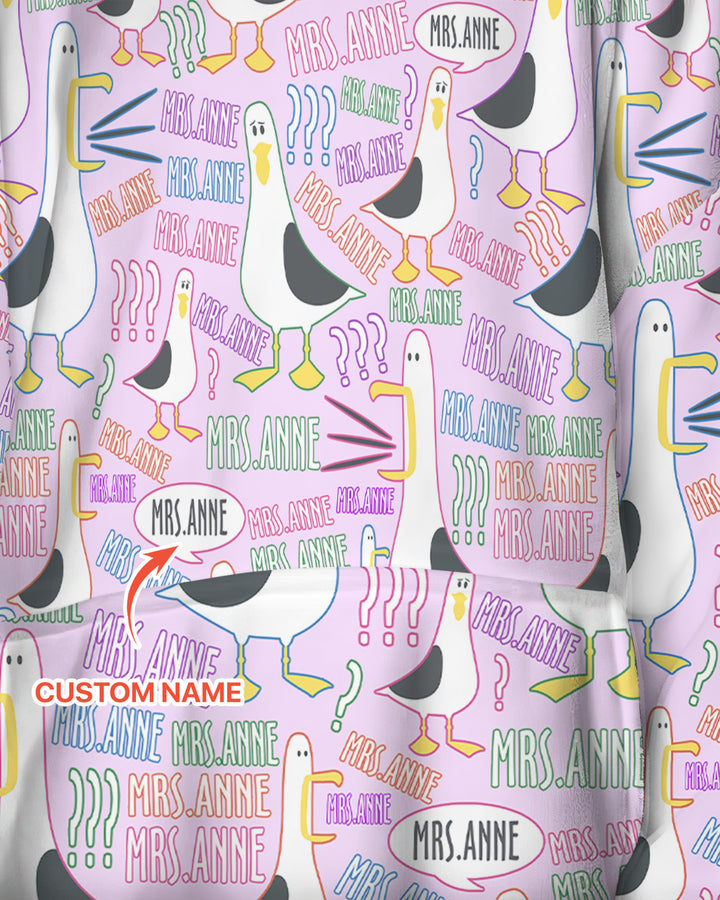 Teacher Teacher Teacher Funny Seagull Bamboo Blanket Hoodie