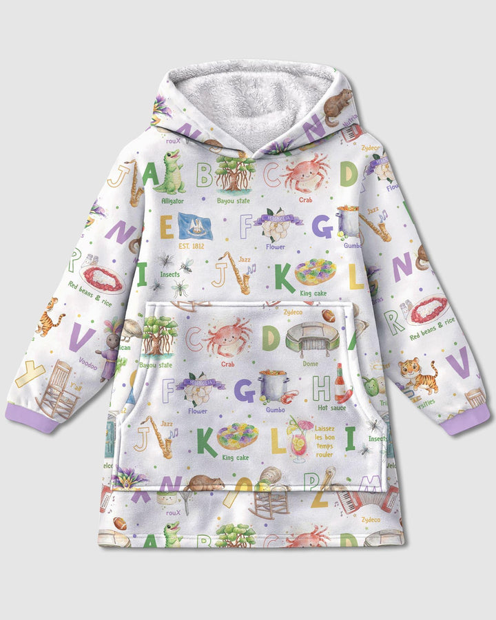 Alphabet of Louisiana Tragbare Bambus-Decken-Kapuzenjacke