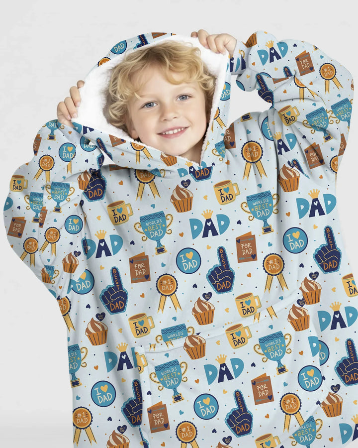 Bambus-Deckenhoodie „Bester Papa der Welt“