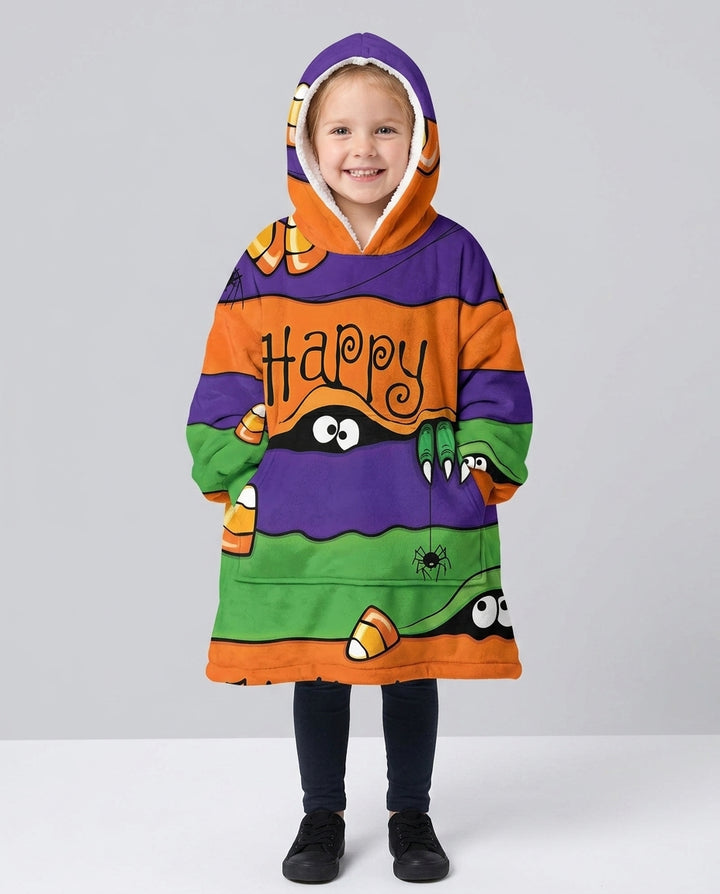 Happy Halloween Bamboo Blanket Hoodie