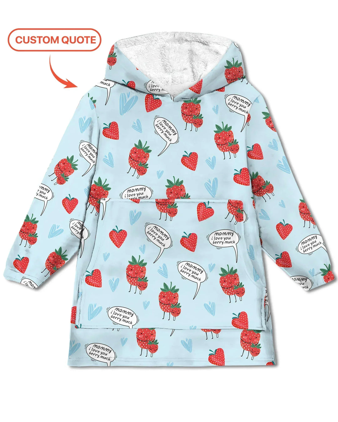 Ich liebe dich Beeren viel Bambus Decken-Hoodie