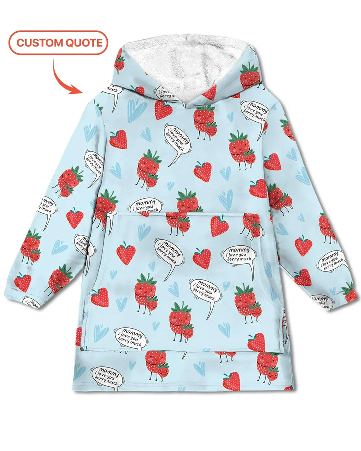 Ich liebe dich Beeren viel Bambus Decken-Hoodie