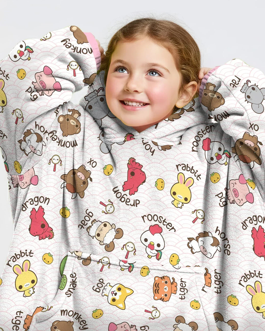 Kawaii Tierkreis tragbare Bambus-Decken-Kapuzenjacke